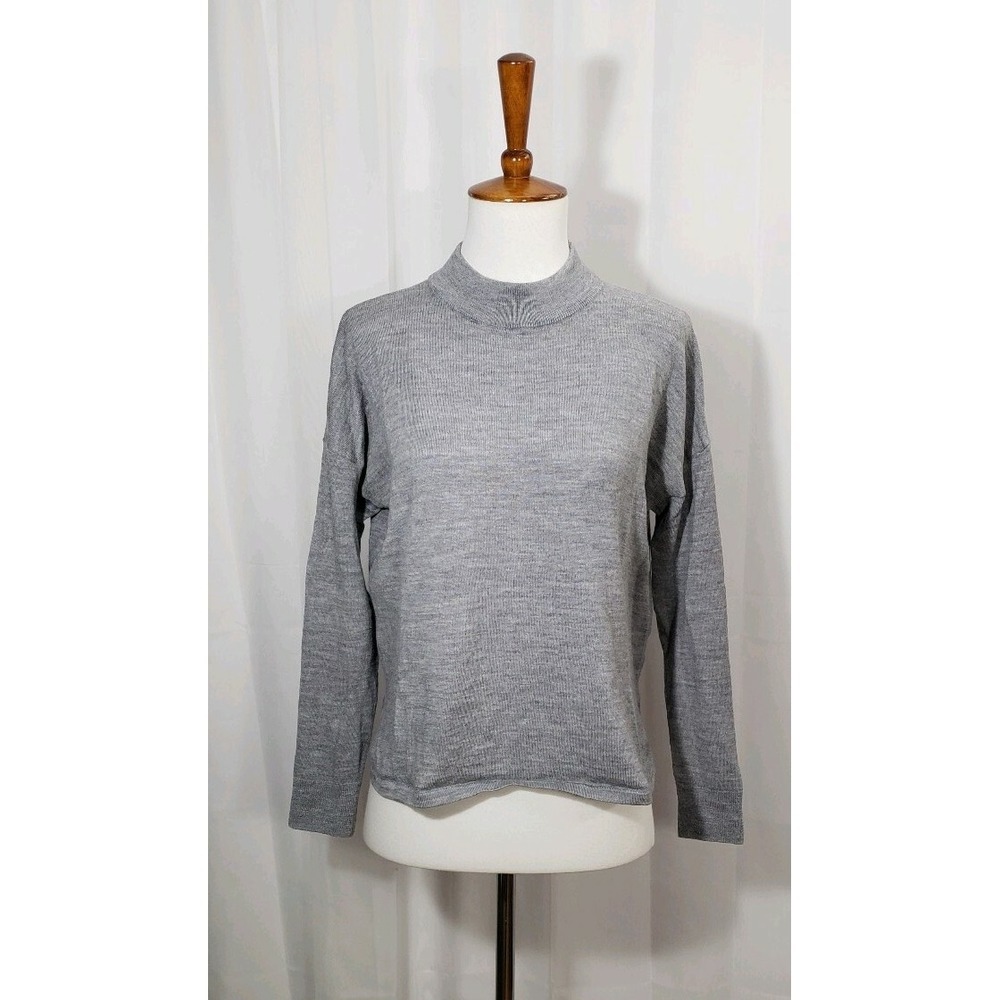 Madewell Mock Neck Wool Sweater Women's Size Small Grey